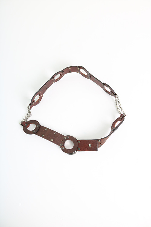 vintage leather chain belt