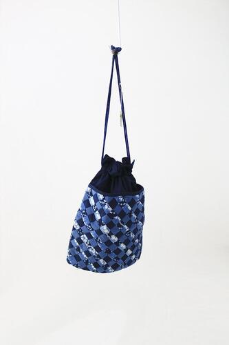 japan indigo cotton pouch bag